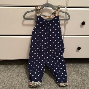 Baby Boden 6-12 mo corduroy polka dot overalls